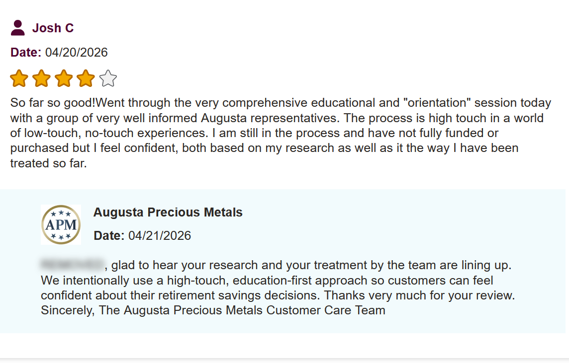 august precious metals customer complaints